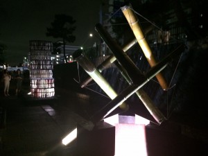京の七夕　竹と光のアート作品2